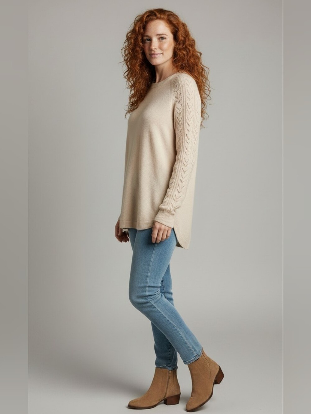 Ann Taylor LOFT Sweater Cable Knit Sleeve
